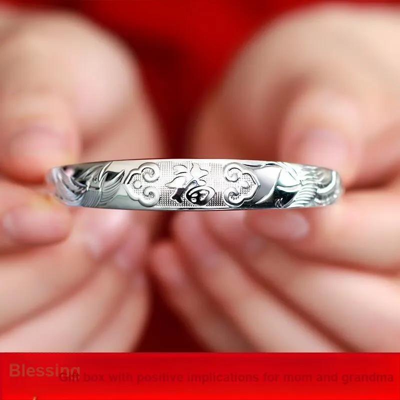 Love 999 Fine Silver Sterling Silver Bracelets Women's-4