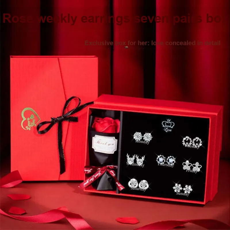 DJIN 925 Silver Needles Stud Earrings Women's-2