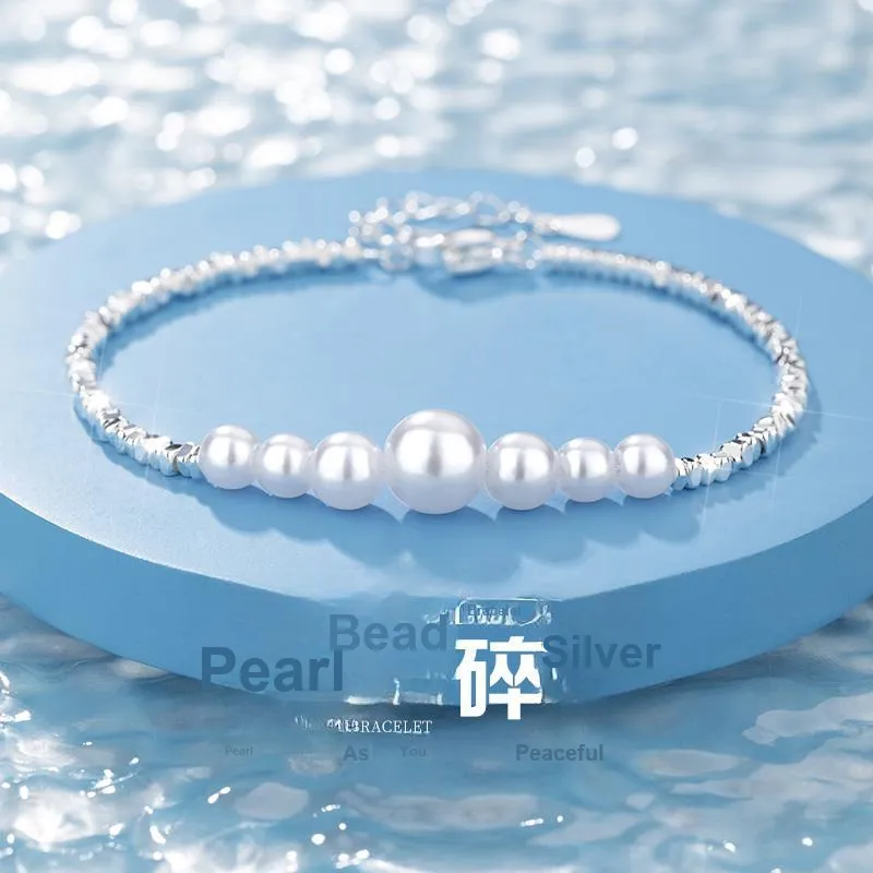 SGM S925 Silver, Faux Pearl Bracelets Women's-1