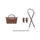 Cognac Silver-Tone Buckle 95-124cm Leather Strap+[No Perforated]Set