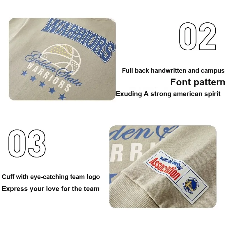NBA Team Sweatshirts Unisex Khaki-2