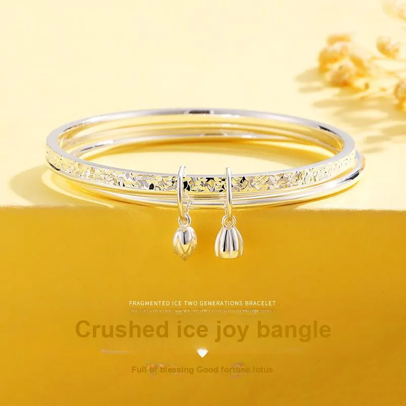 HAOYINFANG 999 Fine Silver Sterling Silver Bracelets Women's-2