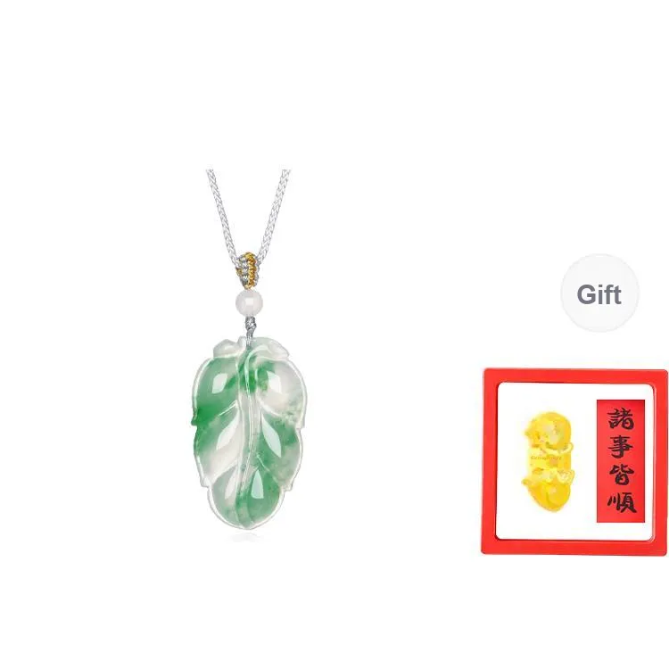 Zheng Tai Fook African Emerald Jade Necklaces Unisex-0