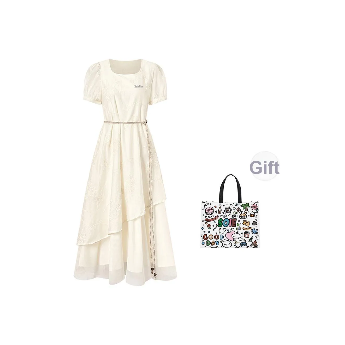 SOIE Короткое платье с короткими рукавами женское