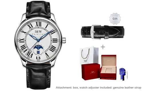 I&W CARNIVAL HWGUOJI Automatic Mechanical Movement Watch Men's Watches White Dial