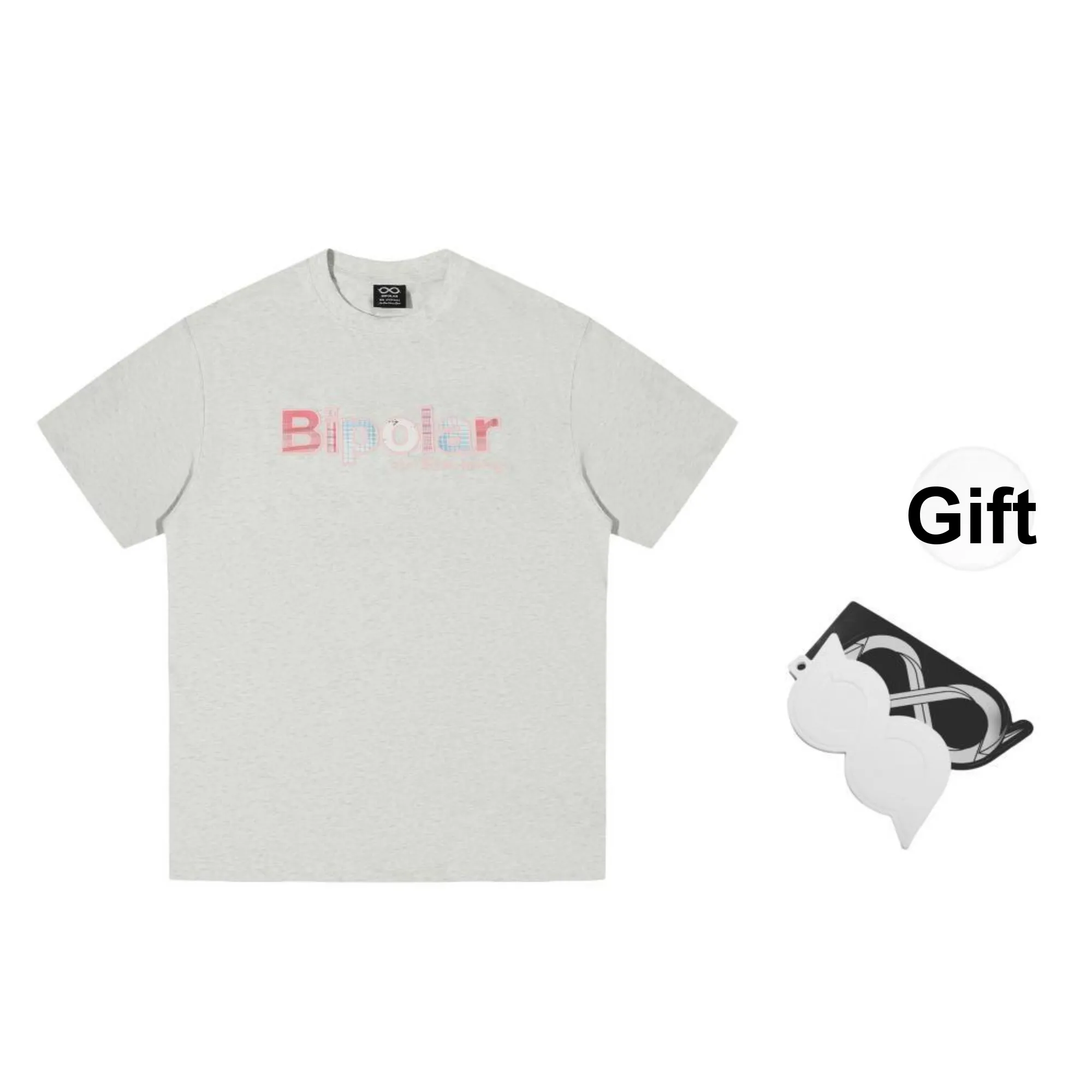 BIPOLAR Summer American Vintage Hip Hop Trendy, 100% Cotton Loose Fit Versatile Casual T Shirt Unisex