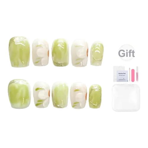 Yun Yue Joe Свежий Камелия Волшебник страны Оз False Nail Короткий Квадрат And Круглый Зеленый Градиентный Стиль Инстаграм