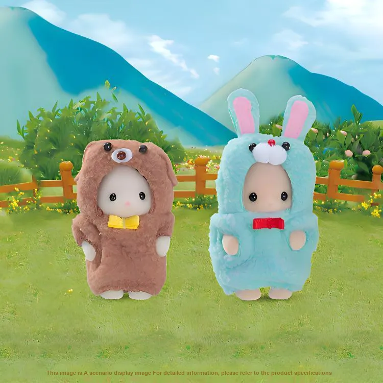 Sylvanian Families Bunny And Puppy Black Eared Kitten Baby And Hamster Baby Dolls Plush Doll 4.5cm High-1