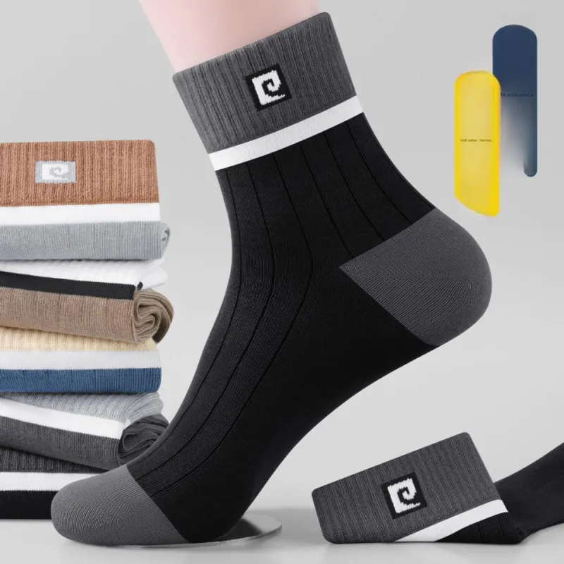 PIERRE CARDIN Mid Calf Socks Men's 5 Pack Box Included-1