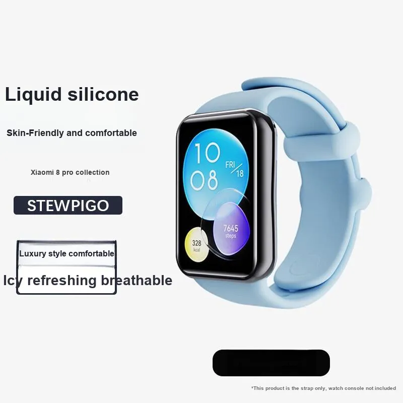 STEWPIGO Xiaomi Compatibility Watch Band 130 205mm Silicone Material-12