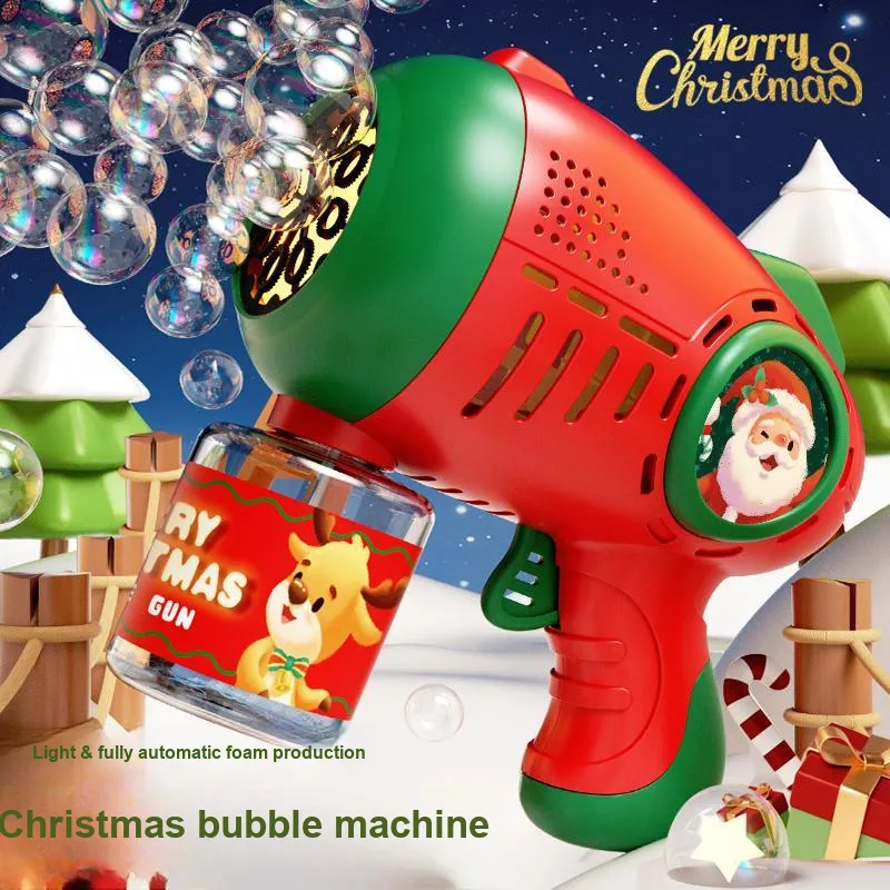 TEMI Christmas Handheld Cartoon Foam Gun Fully Automatic Bubble Machines-1