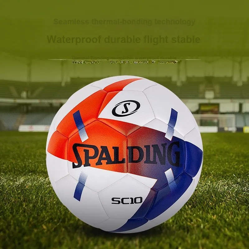 SPALDING SC10 Series Size 5 Soccer PU Seamless Thermal bonding Unisex White-6