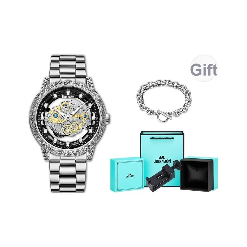 LIBER AEDON Кварцевый механизм циферблат с черепом мужские часы