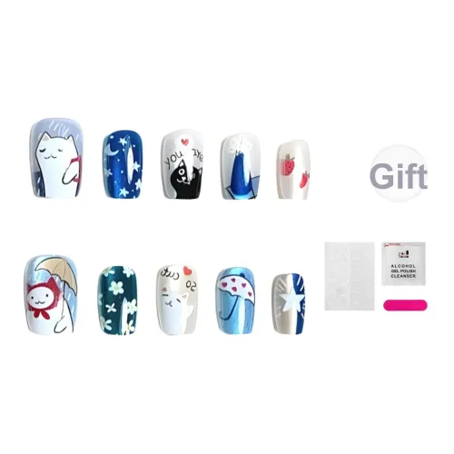 JIABITU Invincible Cute Kitten False Nail Short LADDER Solid Color Gradient New Chinese Style JIABITU Invincible Милый Котенок False Nail Короткий LADDER Однотонный Градиентный Новый китайский стиль