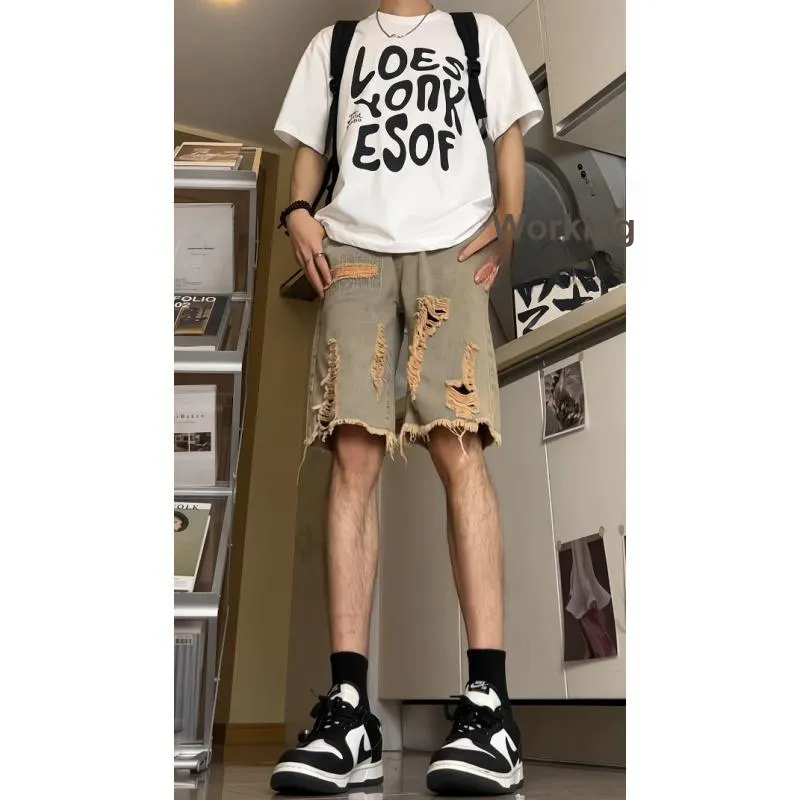 Vitocano Denim Shorts Unisex Yellow Mud-6