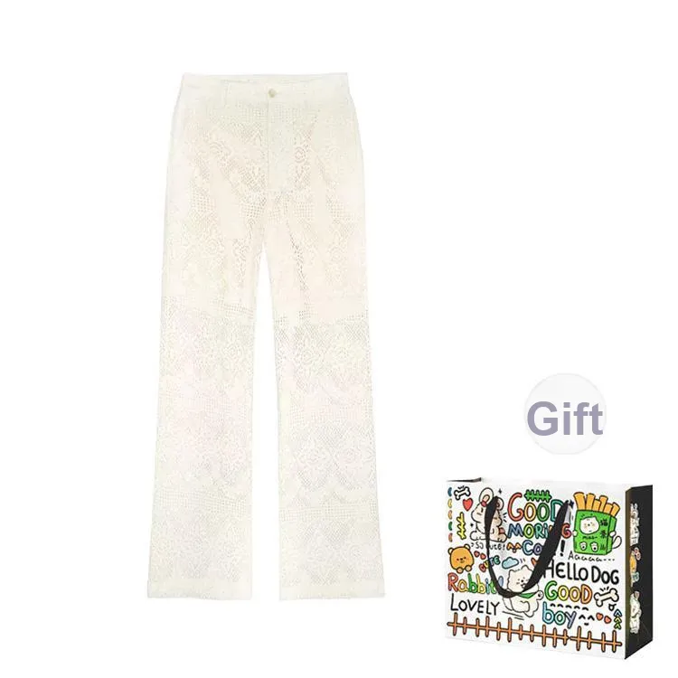 OURUOKE Casual Pants Women's White Pants