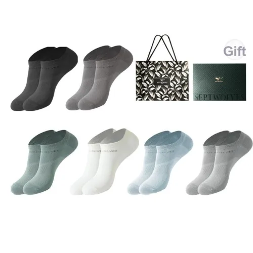 SEPTWOLVES Низкие носки Весенние Летние Мужские 6 пар Подарочный набор + Сумка для покупок