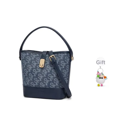 ST SAT Ткань Синтетическая кожа Сумка через плечо Женская Джинсовый синий Светло-синий