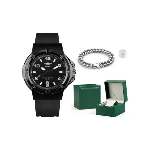 JINLERY Кварцевый Movement Унисекс Часы 44 мм Черные