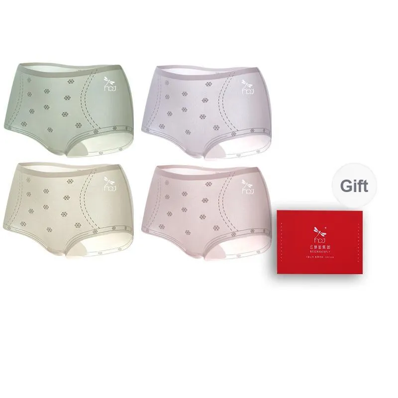 RED DRAGONFLY Ice Silk Panties Women's 4 Pack Gift Box Set-9