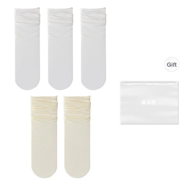 Temooues Mid Calf Socks Women's Shopping Bag Combo Set-12