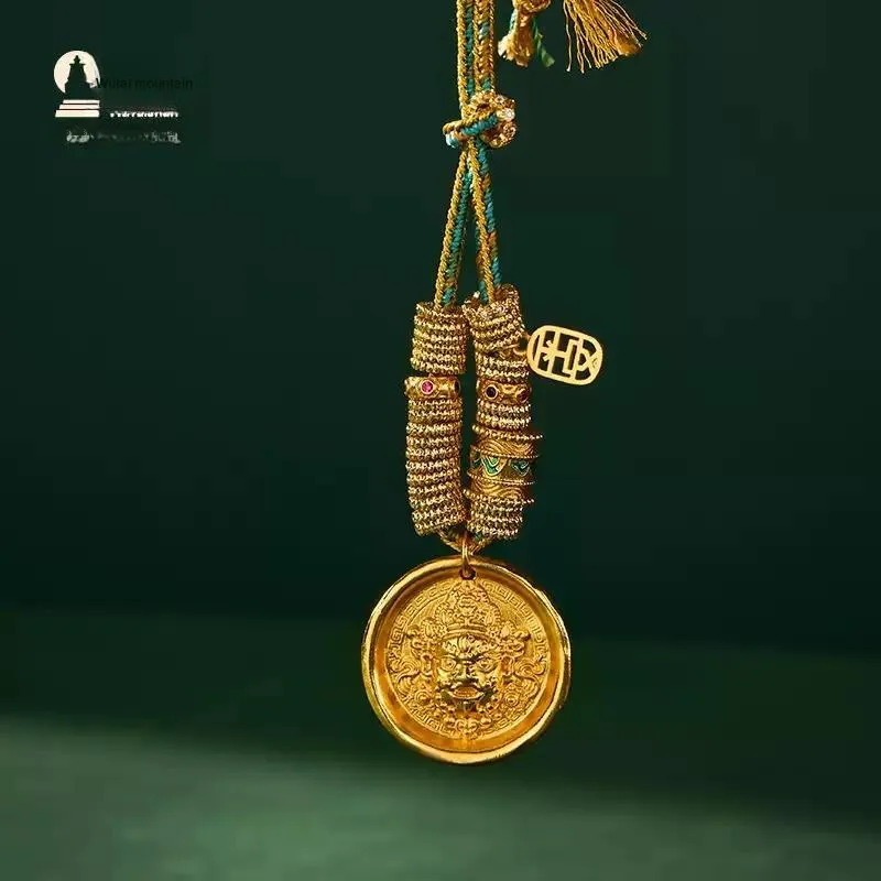 Mount Wutai Copper Gold Alloy Necklace/Pendant Unisex-2