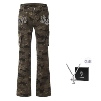 Beam Mix With Kimchi Slim Fit Bootcut Camouflage Jeans Unisex