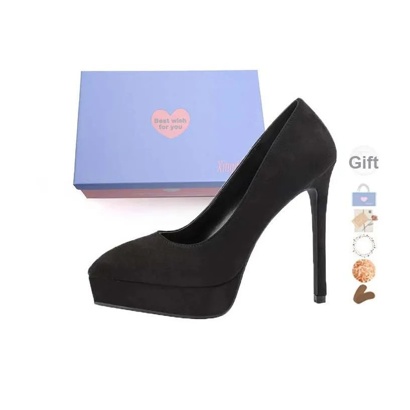 Xingdiman Низкий каблук Высокие каблуки 12CM Женская Подарочная коробка Набор