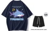 Navy Blue T-Shirt+Black Shorts