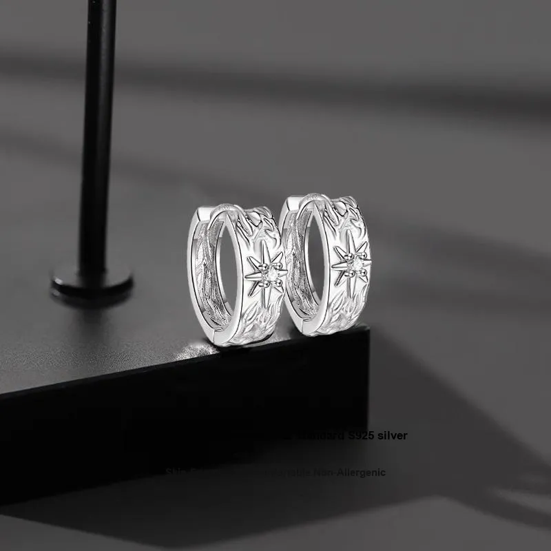 Lang Wind S925 Silver Earrings Unisex-8