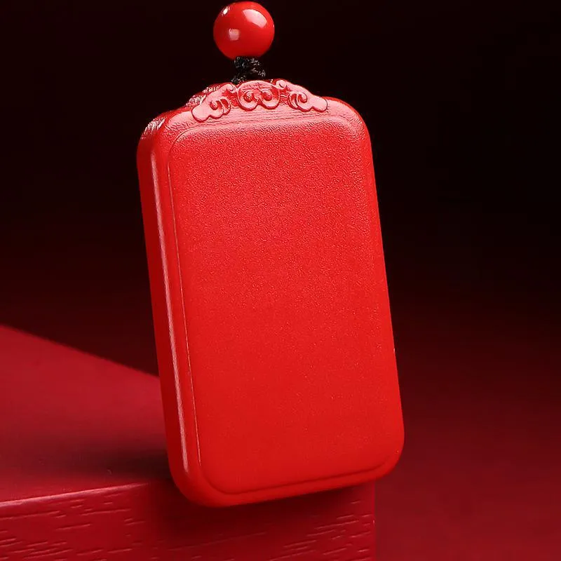 With The Heart Of The Jade Reconstructed Cinnabar Necklaces Unisex-10