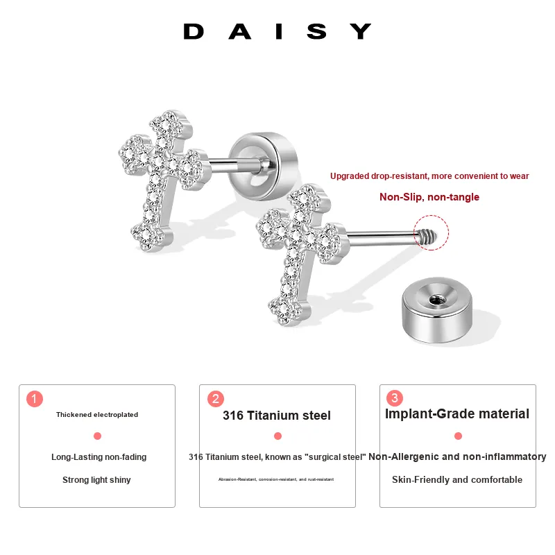 Daisy Dream Titanium Steel Stud Earrings Women's-2