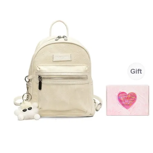 NATTY PU Backpack Small Size Women's Ecru/Silver/Pink/Black
