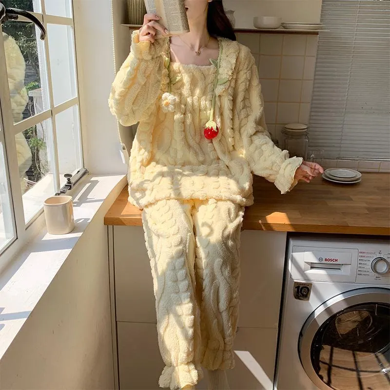 Sleeping Beauty Pajama Set Women's Yellow-3