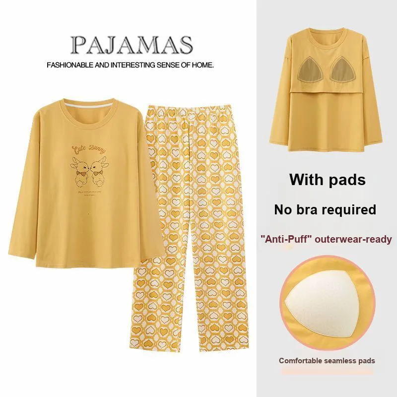XISHE Pajama Set Women's Yellow-5
