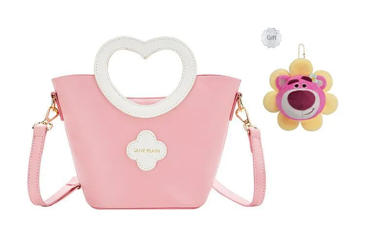 JANE KLAIN Synthetic Leather Handbag, Shoulder Bag, Crossbody Bag Women's Cream Sweet White/Pink Sweetheart-0
