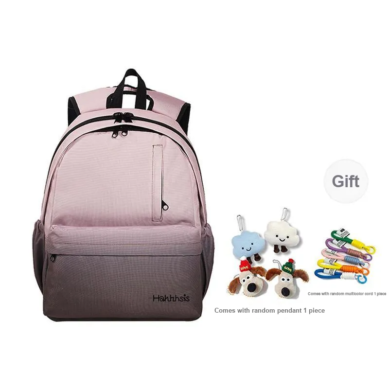 Hahhhsis Polyester Middle School Student, High School Student, University Student Backpack Unisex Gradient Coffee-0