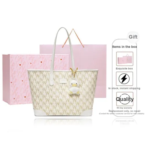 NUCELLE PVC Tote Bag, Shopping Bag, Shoulder Bag, Handheld Laptop Bag, Shoulder Bag Large Size Women's Summer Brown