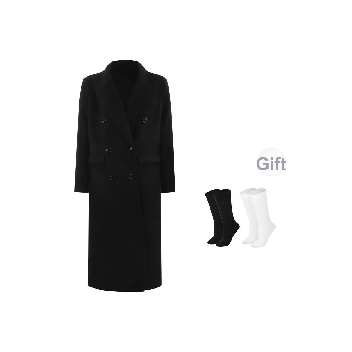 BSEVENI Черное Женское Пальто