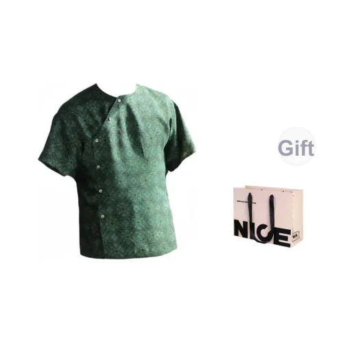 Rice Field Summer Jasper Brocade Silk Gauze Men's Shirts