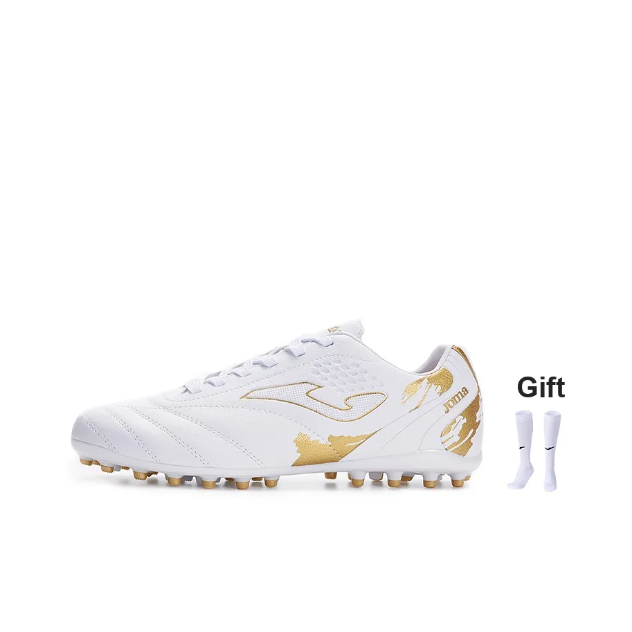 Joma Aguila MG Multi Ground Slip Resistant And Abrasion Resistant Coverage Soccer Shoes Men's White Gold