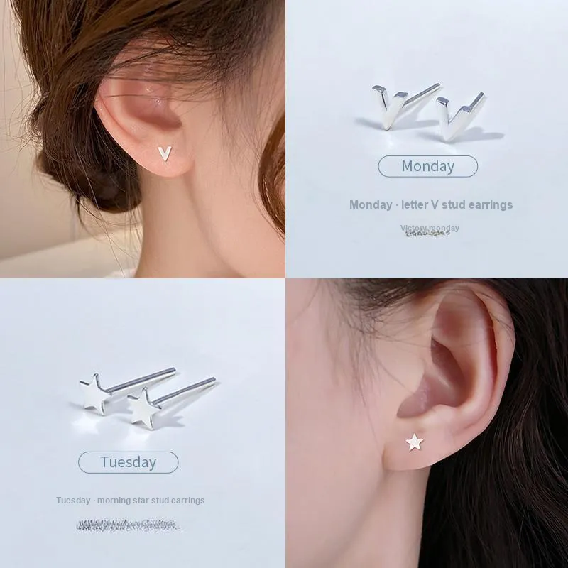 Taste The Color 999 Fine Silver Stud Earrings Women's-3