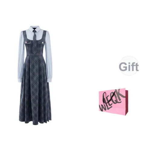 WLEQK Длинное платье с длинными рукавами женское