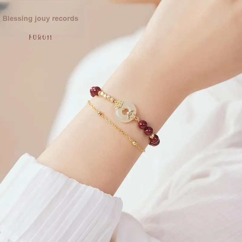 Fu Ru Ji Bracelets Pale Greenish White Jade Women's-4