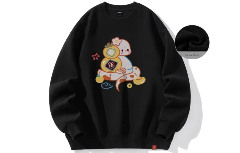 ZMOH Fleece Lined Crew Neck Sweatshirt Unisex-7