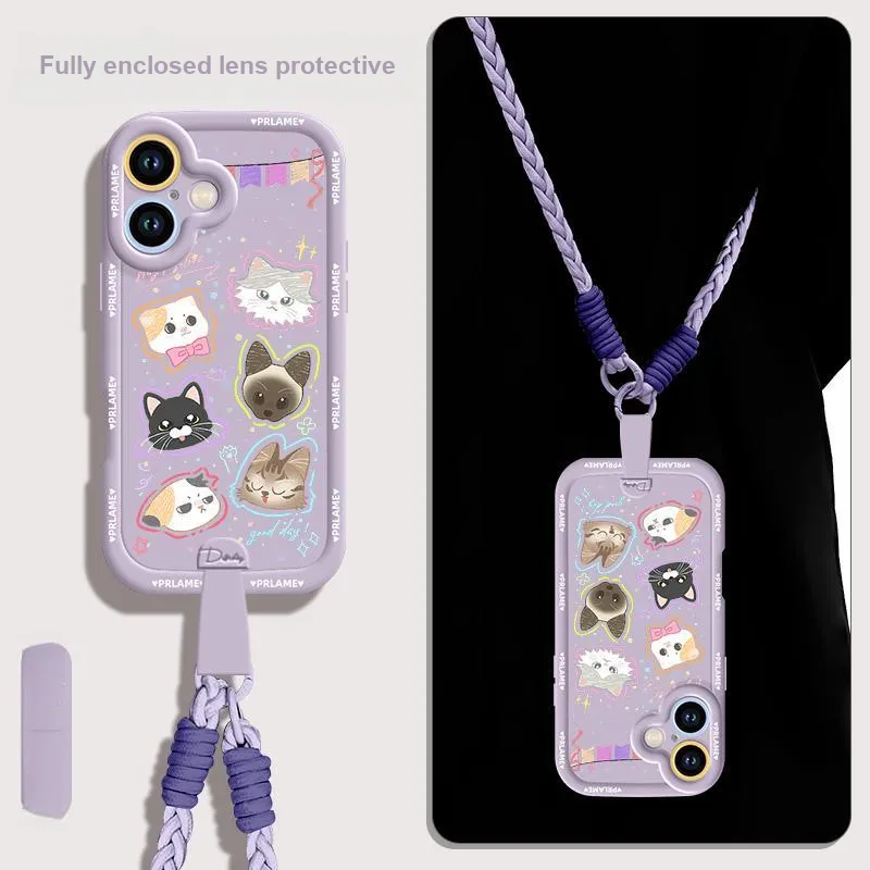 Sen Dog Silicone Material Cartoon With Lanyard Crossbody Phone Cases Compatible With Apple 16 Pro Max/Pro/Plus/15/14/13-39