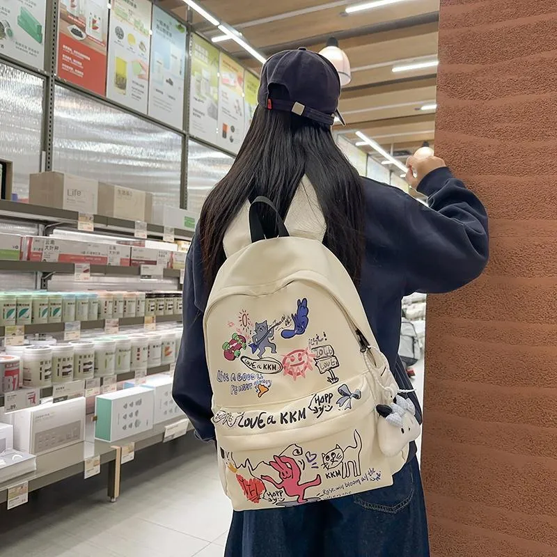 Single Warehouse Nylon Backpack Unisex Gray/Multicolor-5