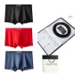 [904 Genuine Leather Belt]Seamless Modal[Black+Red+Royal Blue]3-Pack Underwear Gift Box Set