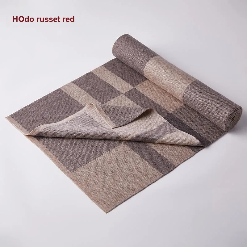 Red bean Knit Scarves Men-17