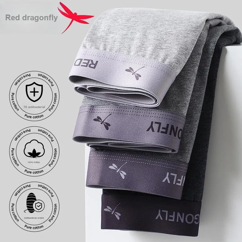 RED DRAGONFLY Cotton Panties Men's 4 Pack Gift Box Set-3